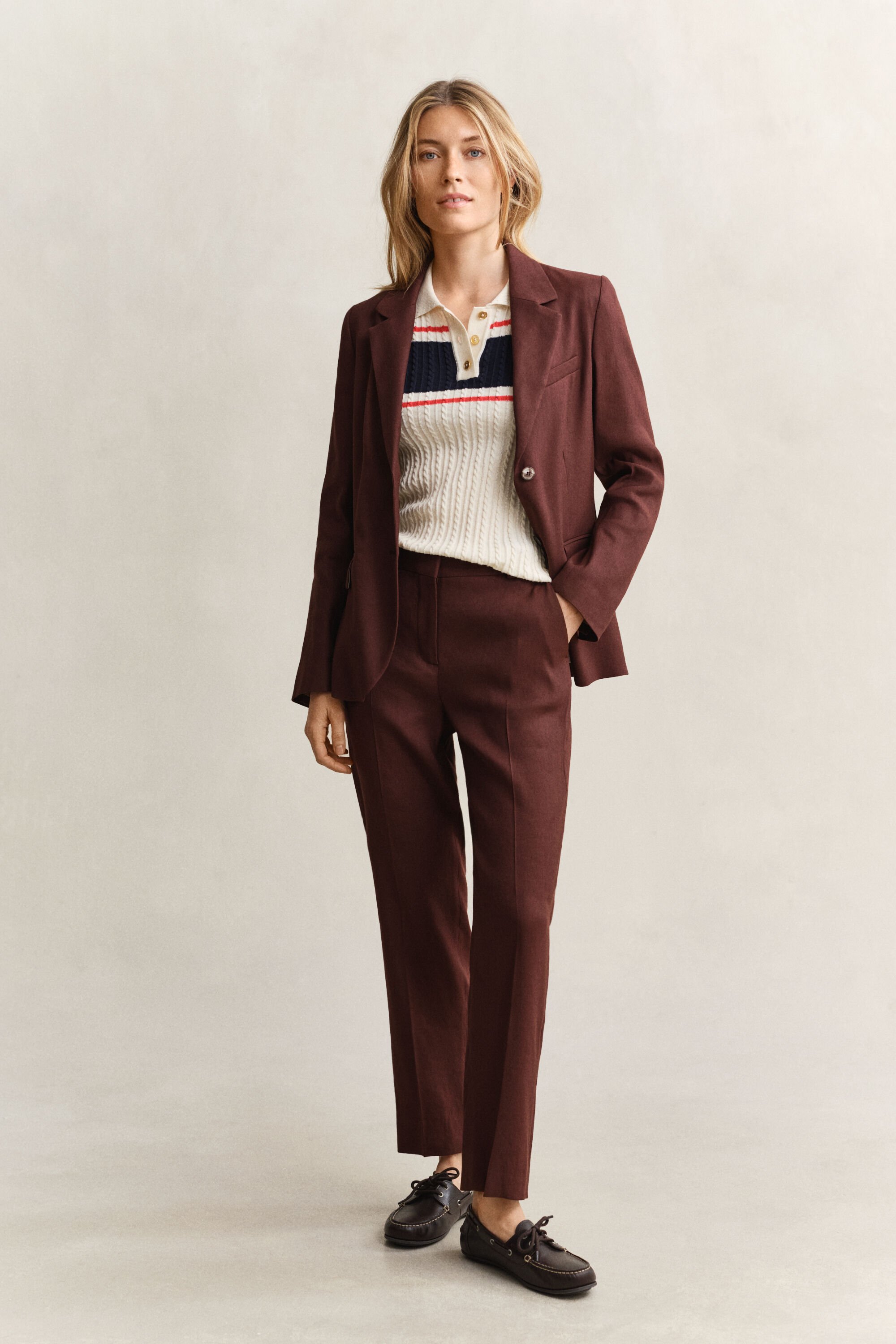 Skræddersyede strækbukser i hør