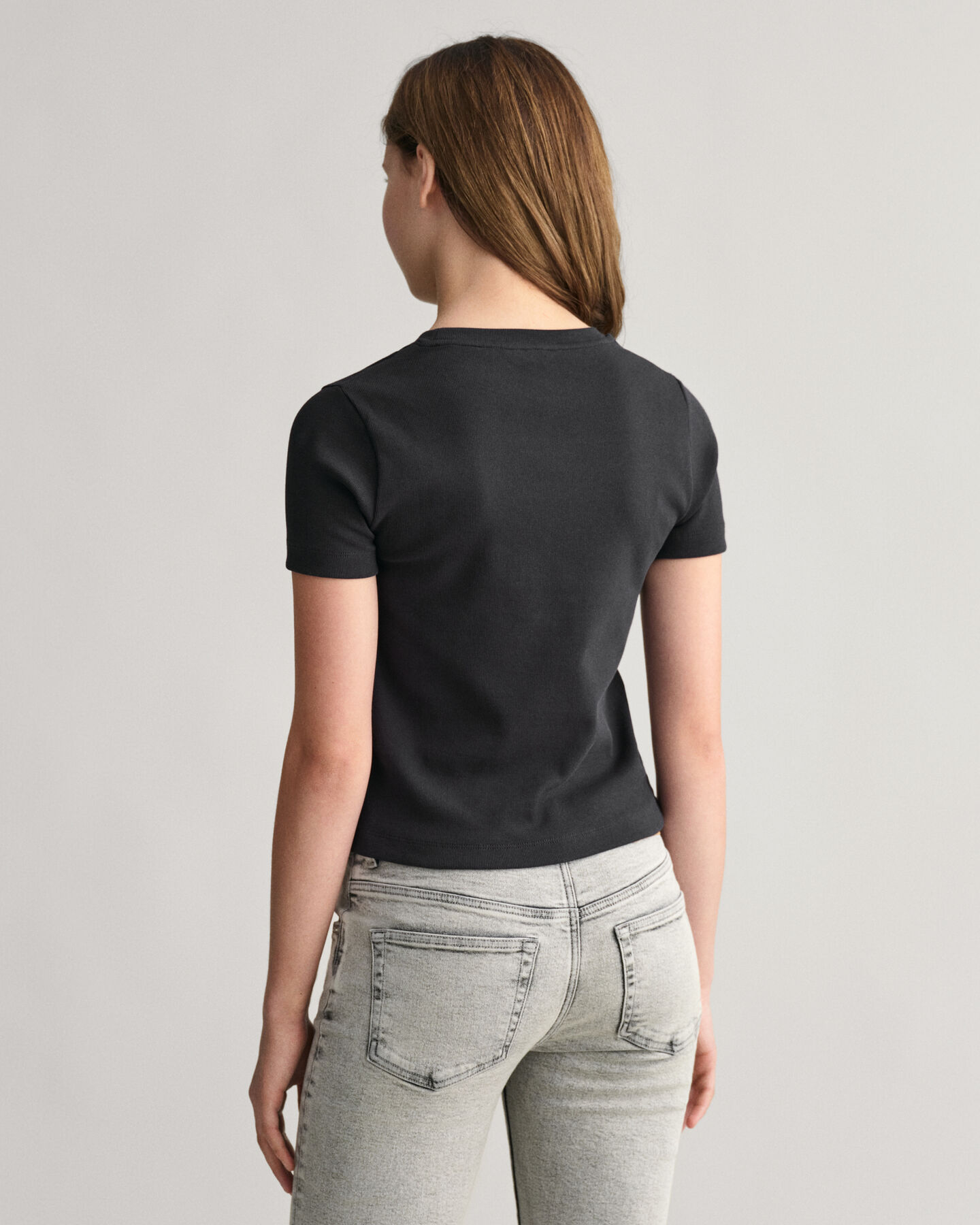 Teen Girls Shield ribstrikket T-shirt