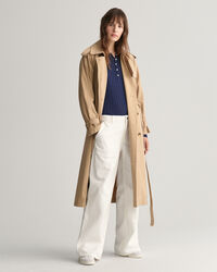 Ribstrikket Henley T-shirt med lange ærmer