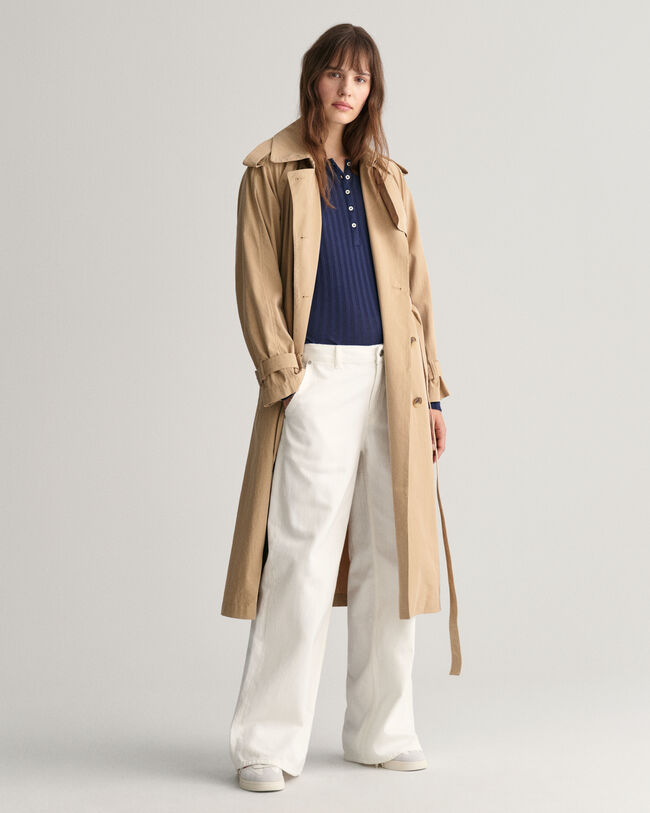 Ribstrikket Henley T-shirt med lange ærmer