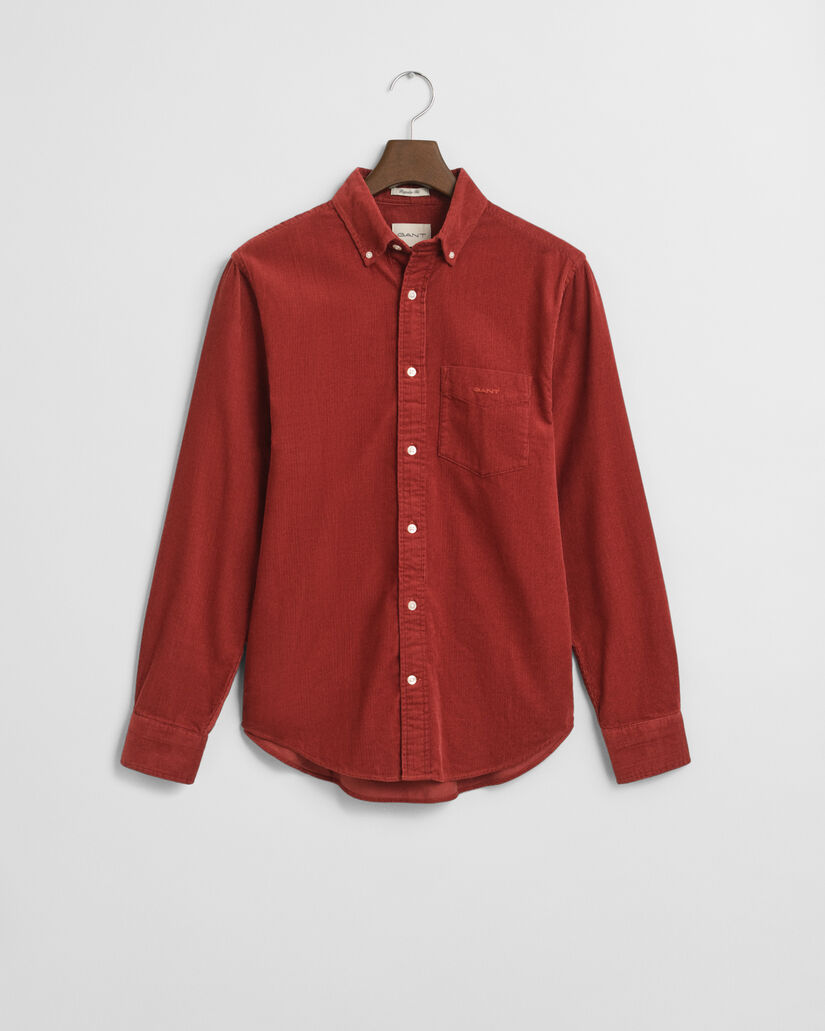 Regular fit skjorte af jernbanefløjl