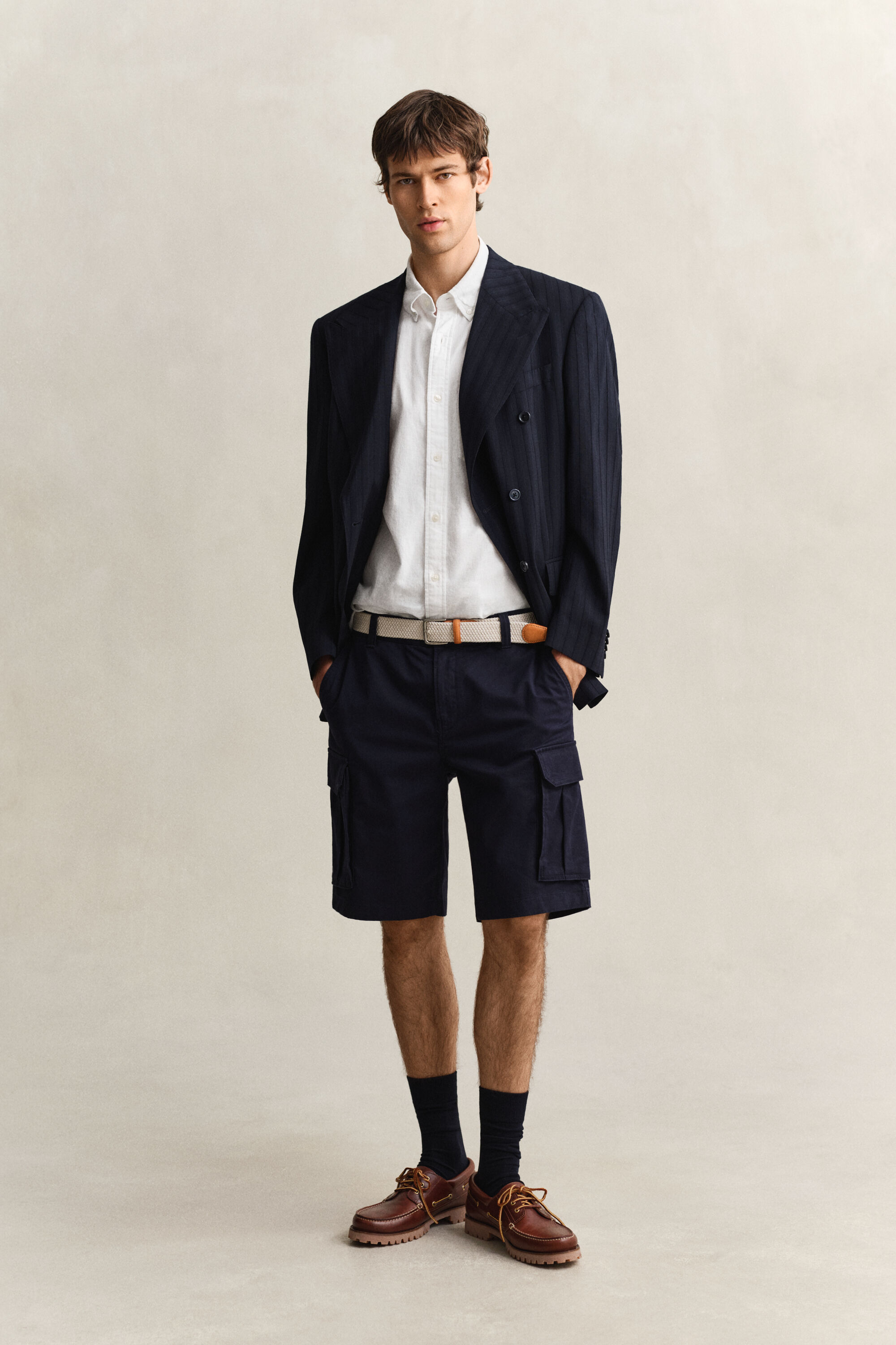 Kortærmet skjorte af hørblanding