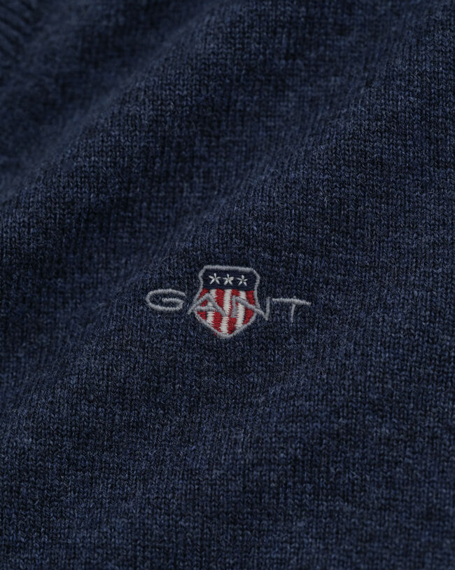 Sweater med V-hals af ekstra fin lammeuld