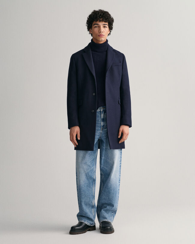 Tailored fit klassiske overjakke af uld