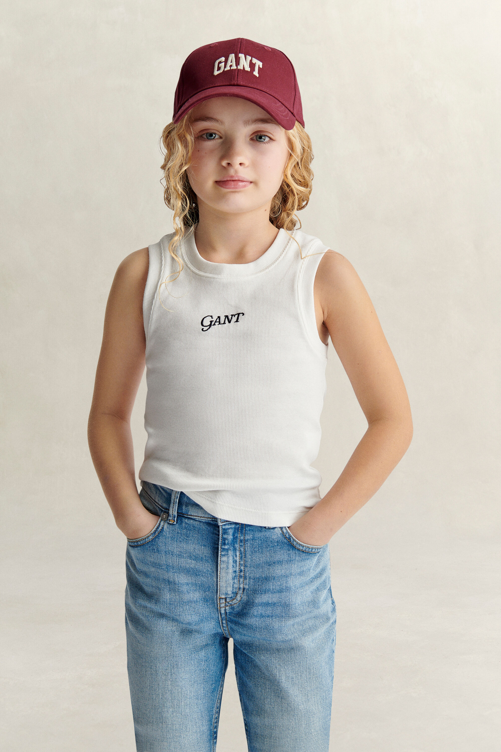 Teen Girls ribstrikket top