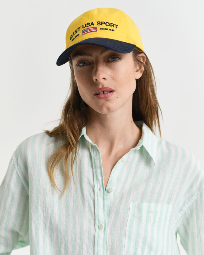 Relaxed fit stribet skjorte af h&oslash;r