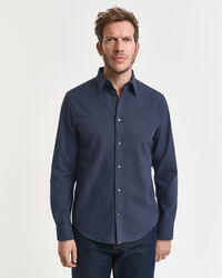 Regular fit melange flannelskjorte