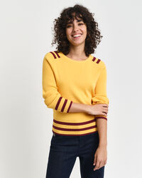 Crewneck sweater med detaljer i kontrastfarver