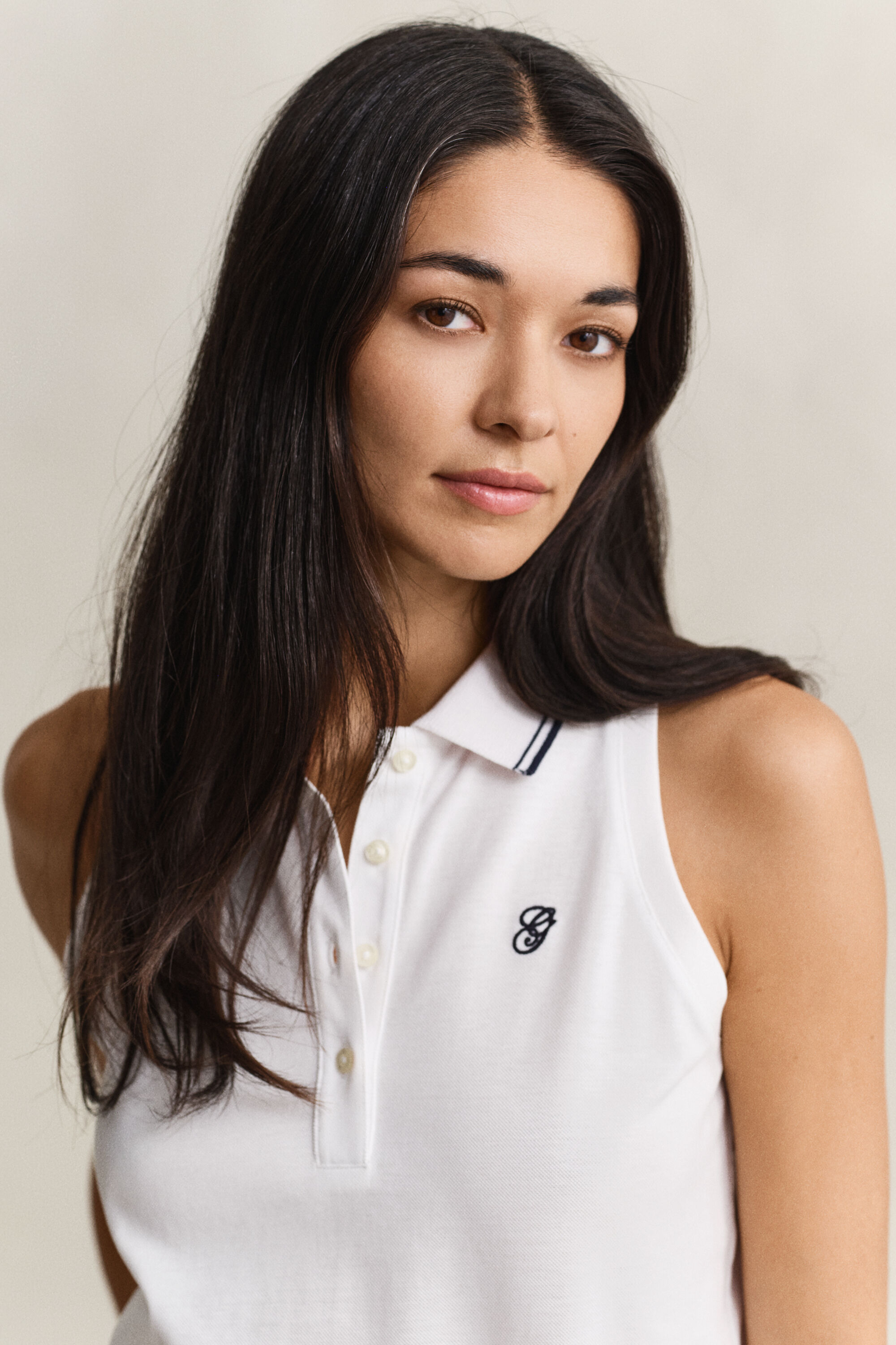 Piqué poloskjorte uden ærmer