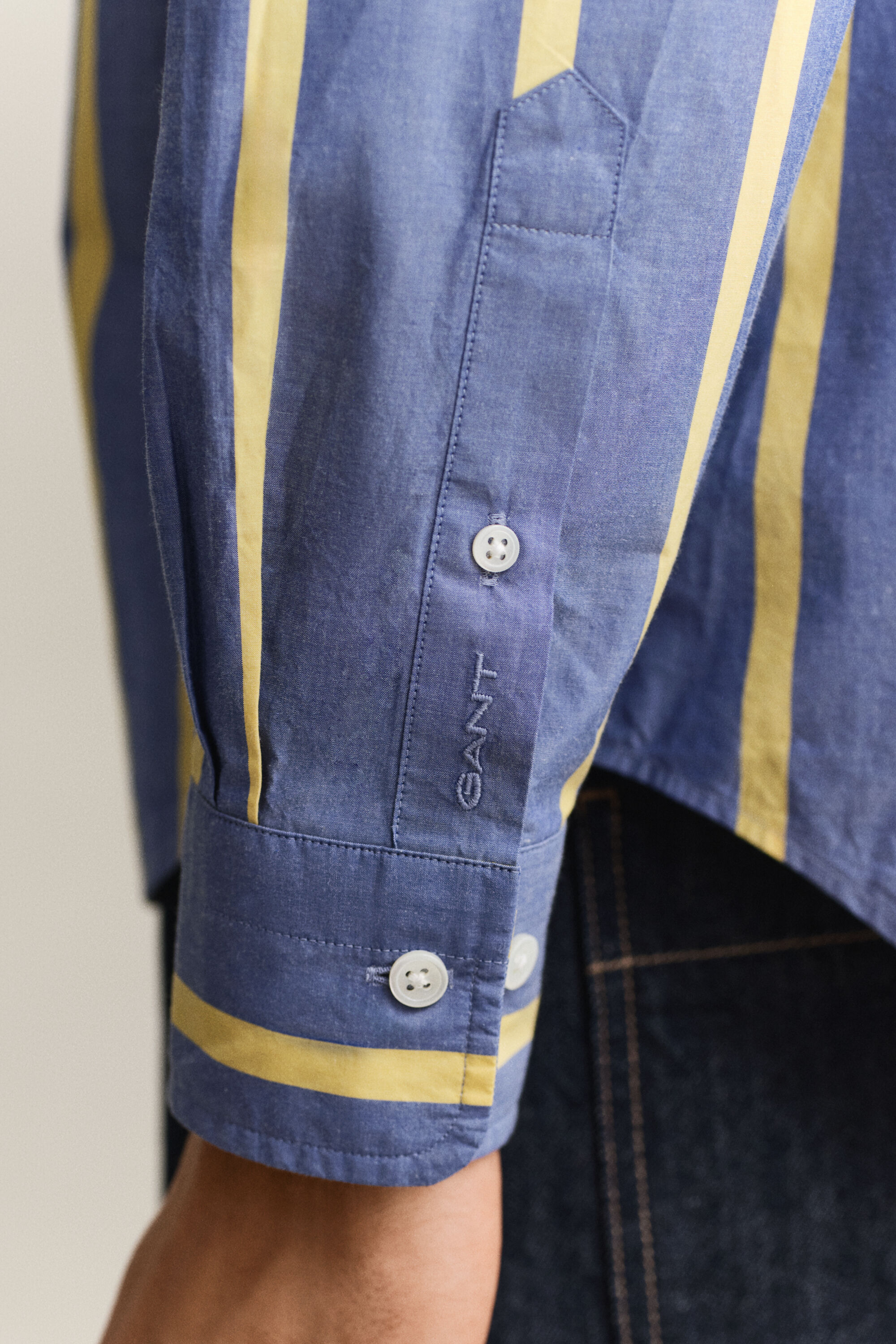 Heritage Poplin skjorte med striber