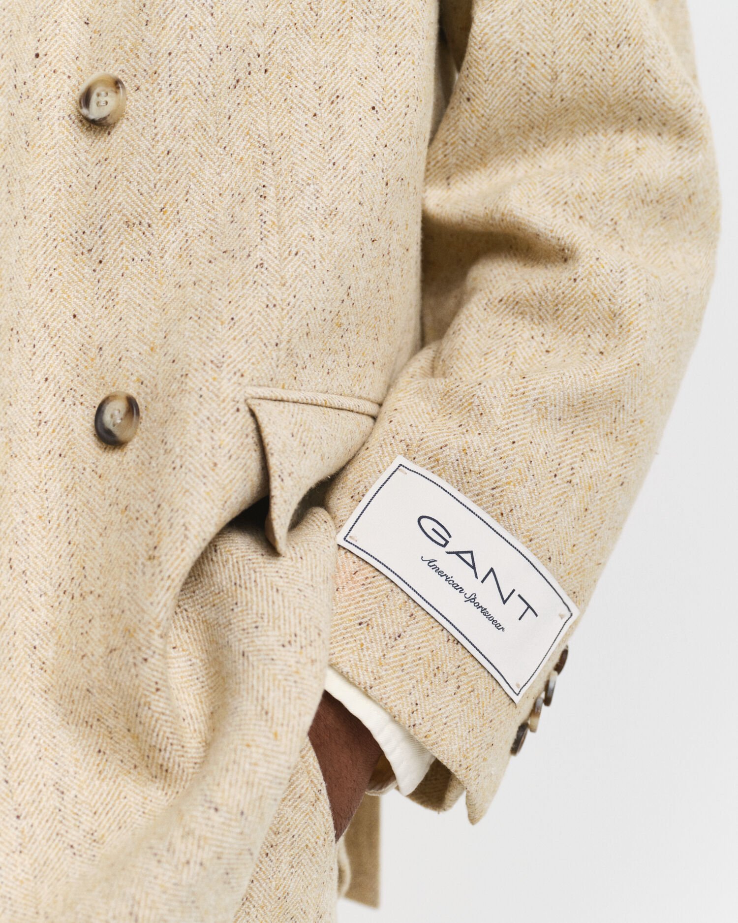 Relaxed fit jakkesæt-jakke med nister og sildebensmønster