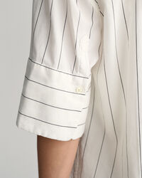 Relaxed fit Luxury Oxford skjorte med striber og korte &aelig;rmer