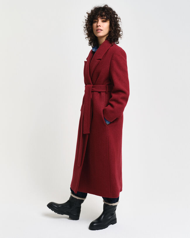 Slå om-frakke med tekstur