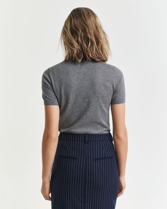 Let kortærmet sweater med crewneck