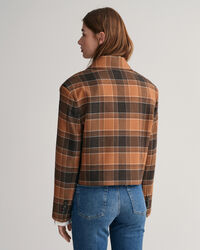 Kort ternet blazerjakke af uld