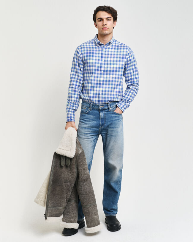 Regular fit ternet flannelskjorte