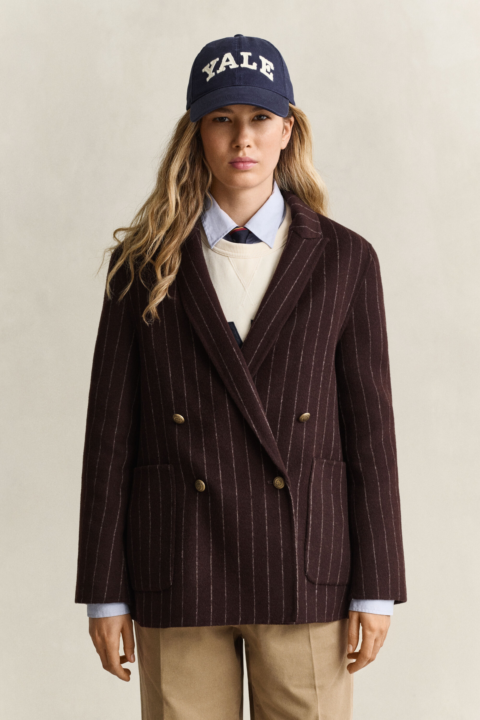 Gant x Yale nålestribet håndsyet blazer