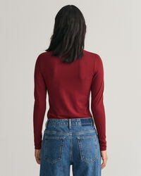 Langærmet top med rullekrave