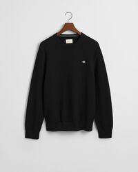 Mikro tekstureret crewneck sweater af bomuld